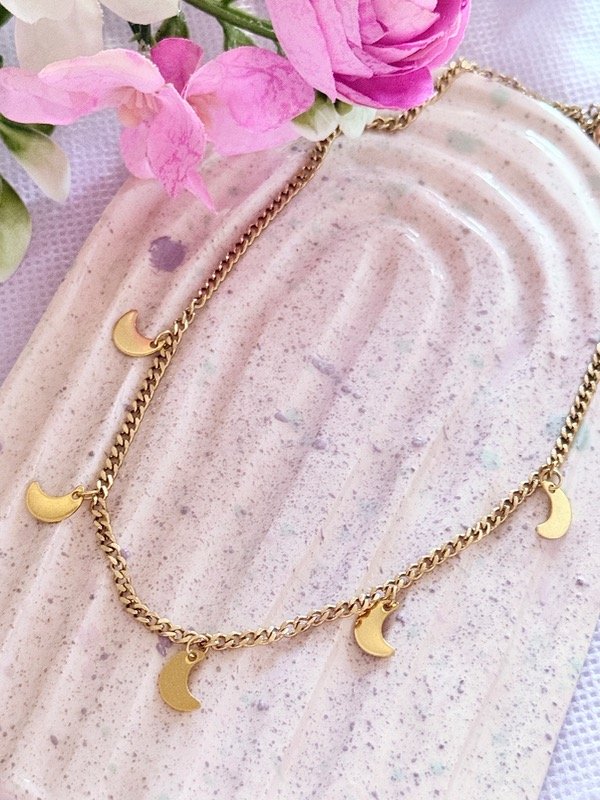 Producto - Choker Moon(acero dorado)