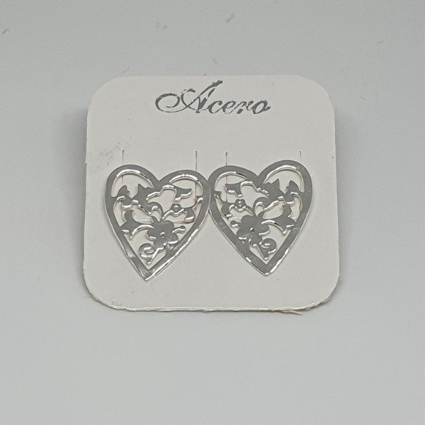 Producto - Aros Corazón Plateado
