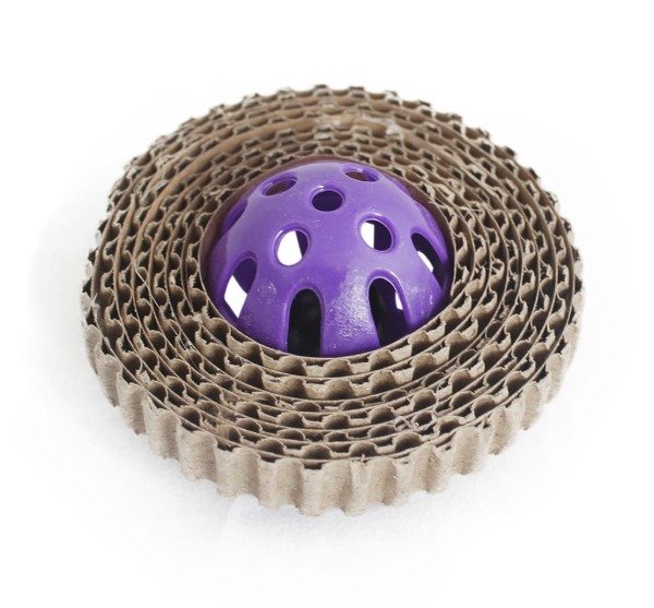 Producto - juguete para Gato Rollo de cartón con pelota