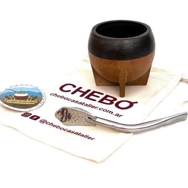 Producto - MATE Esmaltado Gris + BOMBILLA + STIKER