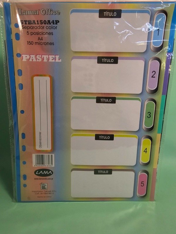Producto - Separadores A4 - 0