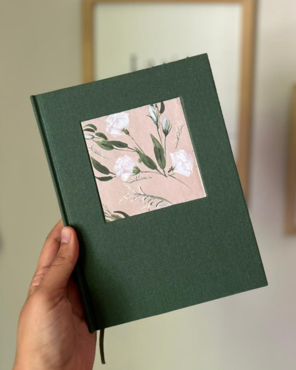 Producto - Cuaderno A5 Verde en tela