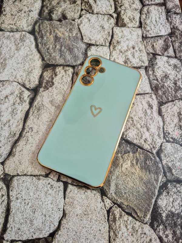Producto - Funda tpu Golden corazón Samsung A15 verde agua