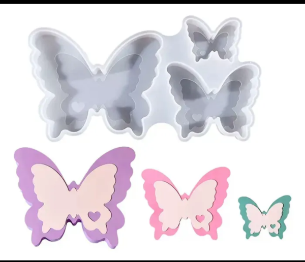 Producto - Molde Silicona 3 Mariposas Con Relieve
