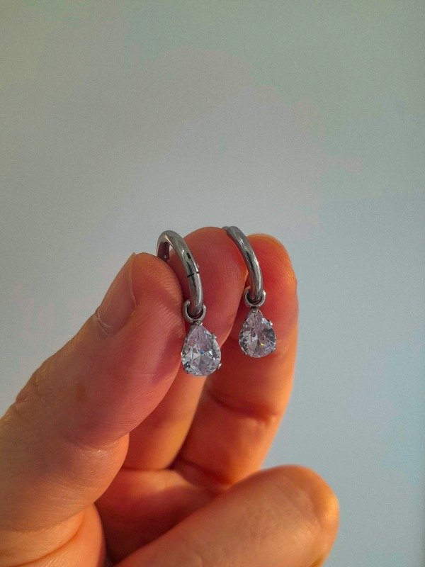 Producto - Aros Argollas Bisagra Cubic Gota