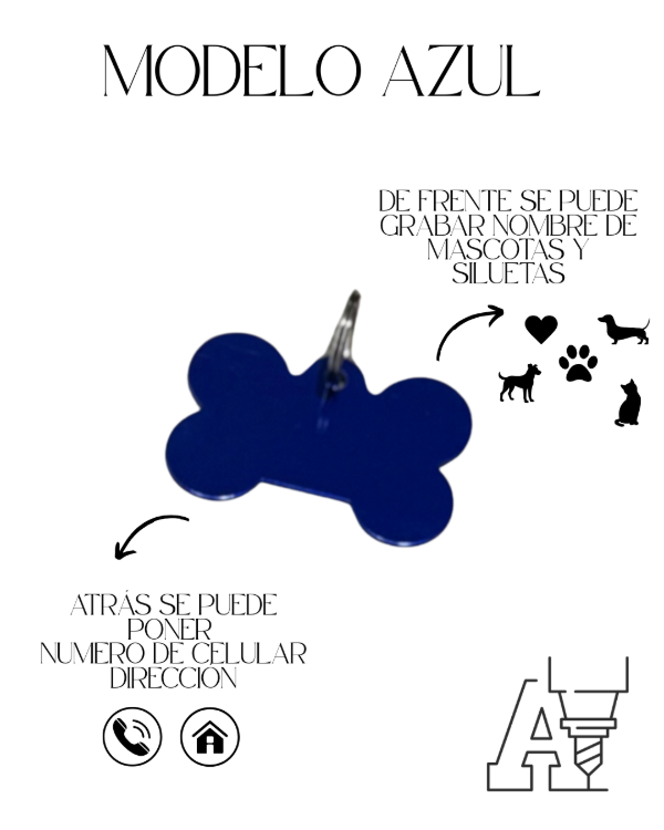 Producto - PLACA MASCOTA AZUL