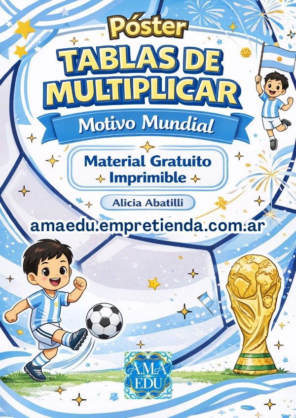 Producto - Póster TABLAS DE MULTIPLICAR MUNDIALISTAS (Material Gratuito)