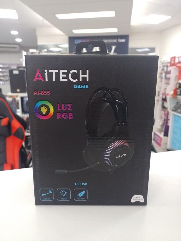 Producto - Auricular Gamer AI-855 Luz RGB y Microfono Aitech AIAG010558R