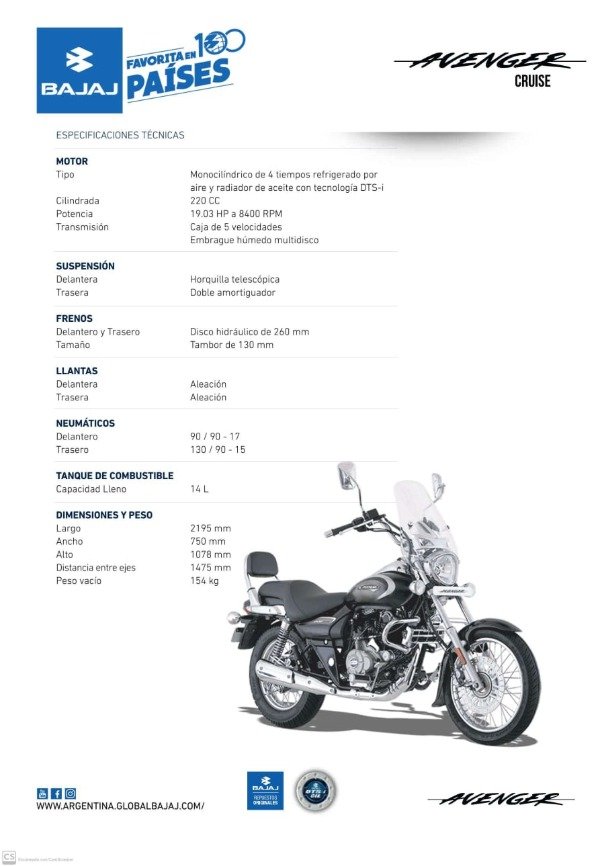 Producto - AVENGER  220 CRUISE