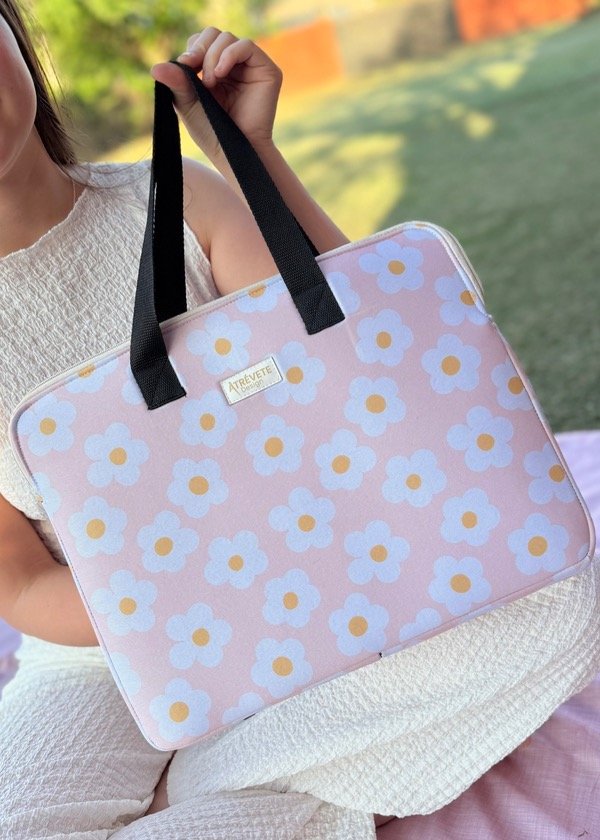 Producto - FUNDA DE NOTEBOOK - FLOR SALMÓN