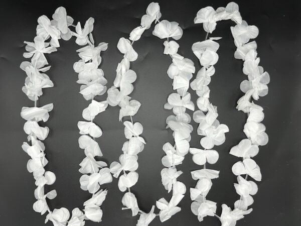 Producto - Collar Hawaiano Tela Color Blanco x6U