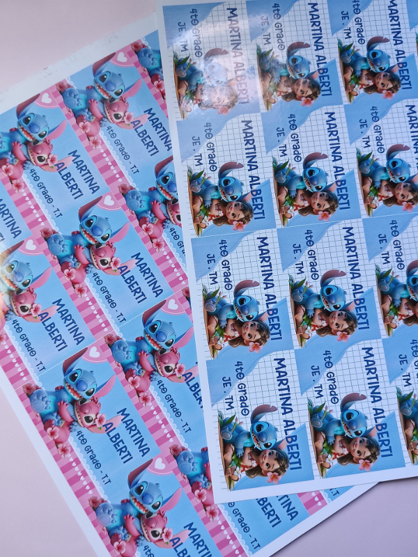 Producto - Plancha de etiquetas para útiles cuadernos