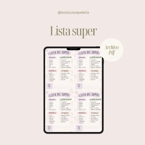 Producto - ARCHIVO DIGITAL Lista de compras A6
