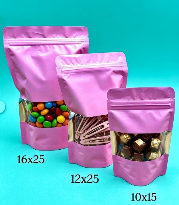Producto - BOLSA DOYPACK ROSA O METAL -COD. 1643 medida 16x25