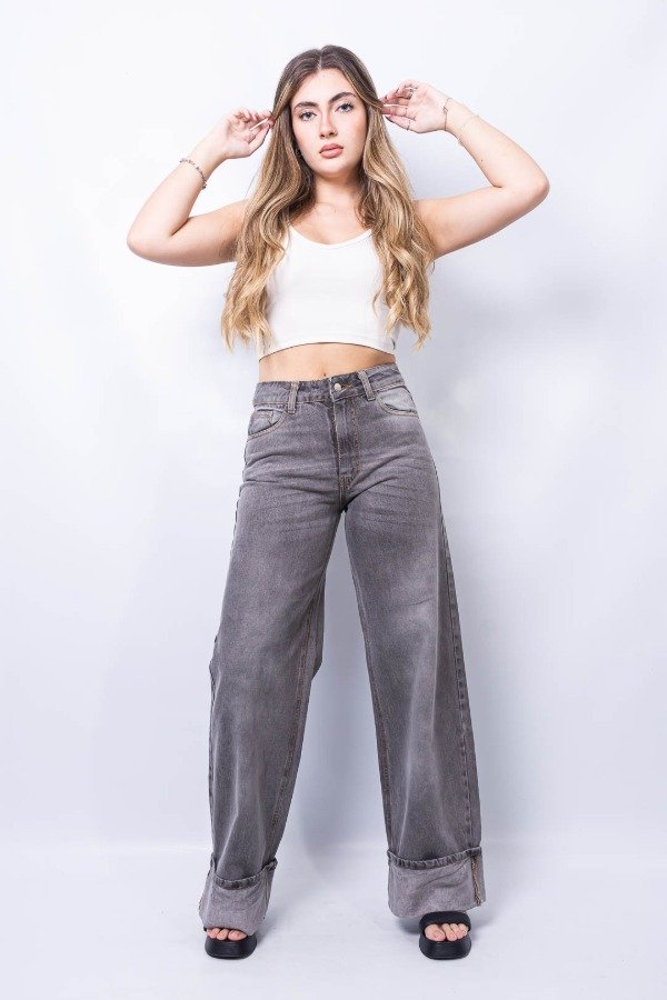 Producto - Jean recto gris nevado