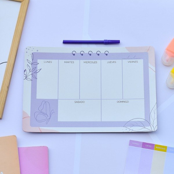 Producto - Pizarra magnetica planner lila