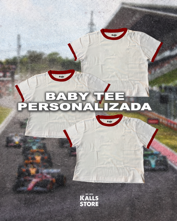 Producto - Baby tee personalizada con bordes rojos