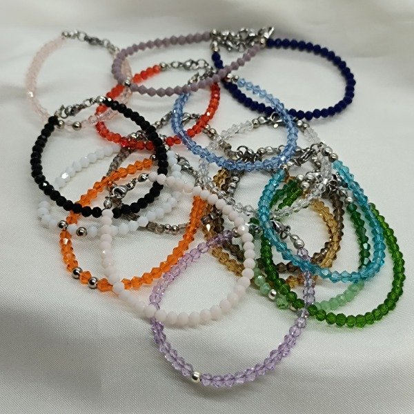 Producto - PACK 6 PULSERAS DE CRISTAL COLORES VARIADOS packpcr
