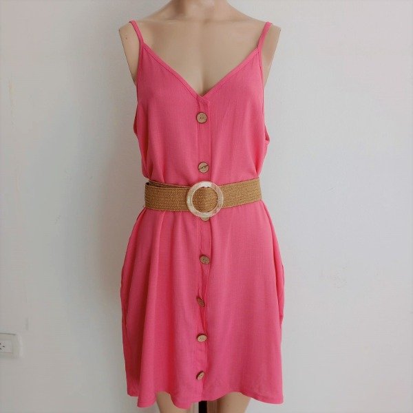 Producto - 620 - VESTIDO CORTO LINO BOTON