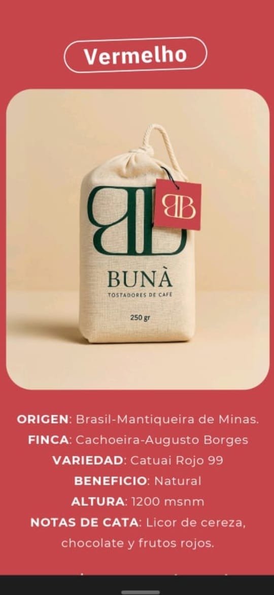 Producto - Cafe Vermelho Buná x 250 grs - Brasil