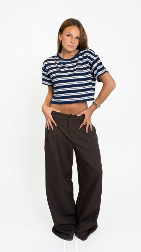 Producto - Remera Boxy Rayada Navy