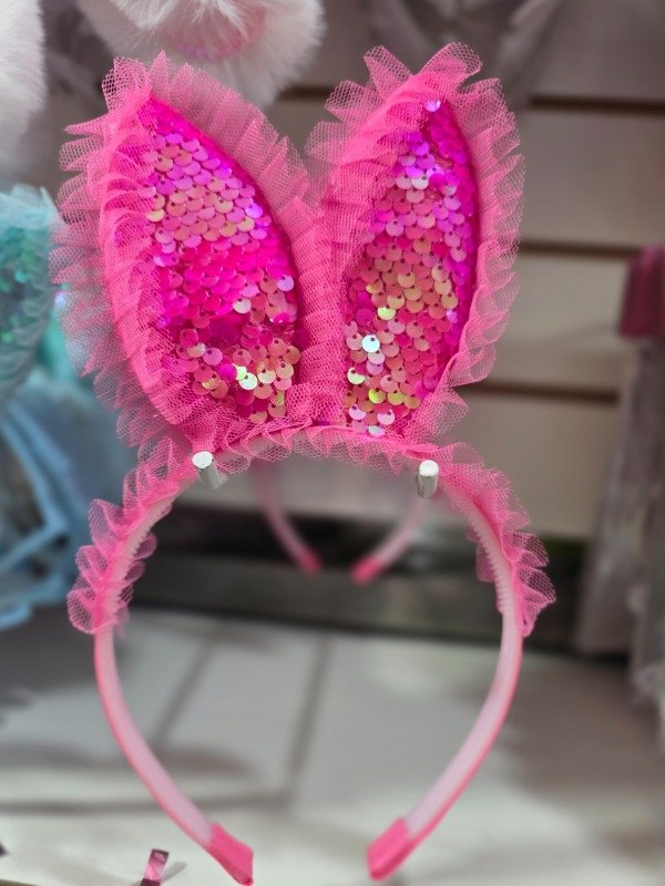 Producto - Vinchas Conejas Lentejuelas Led x 12