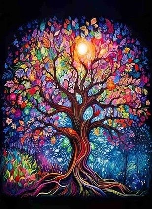 Producto - Kit De Pintura Con Diamantes Diamond Painting 50x65cm- Árbol de la Vida