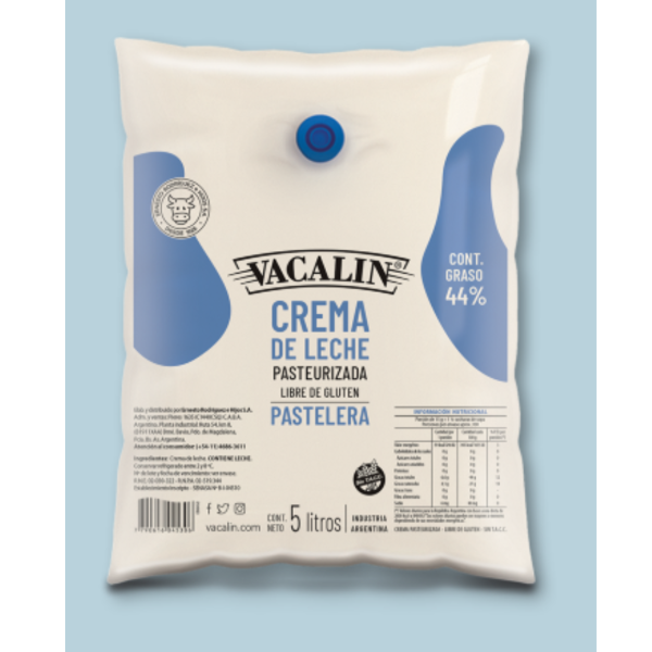 Producto - Crema de Leche Vacalin Sachet 44/ 5 Lts