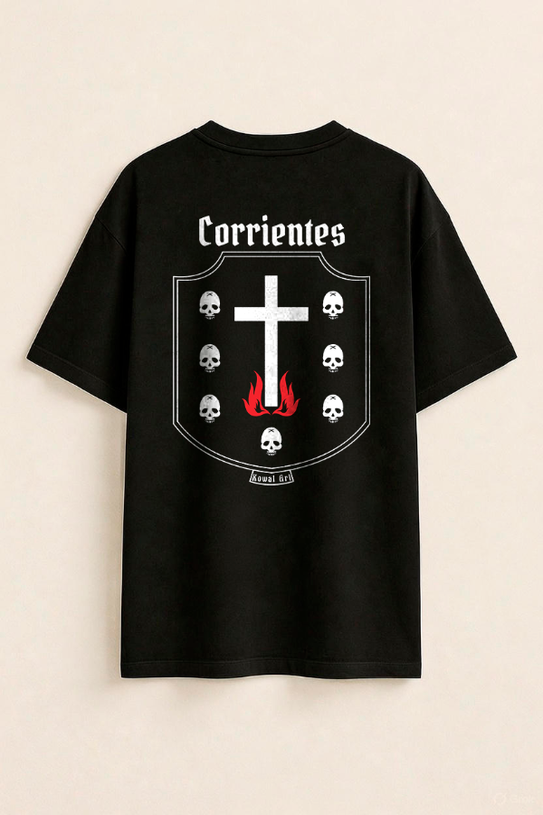 Escudo de Corrientes oversize negra dorsal