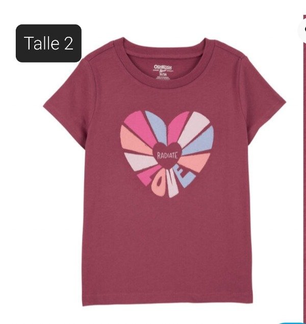 Remera manga corta carters talle 2 lila