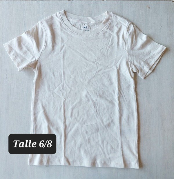 Remera manga corta HyM talle 6/8 cruda