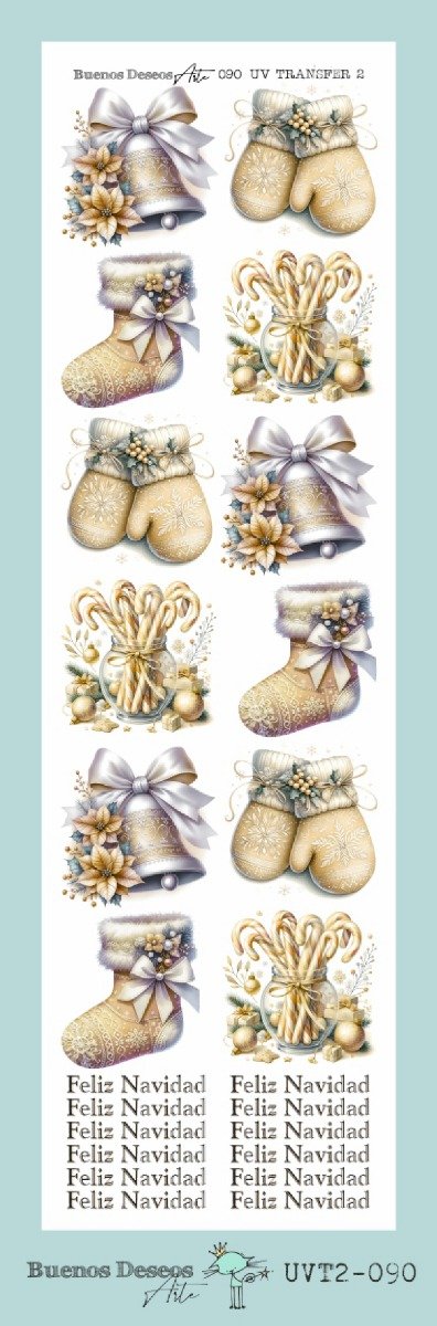 Producto - NAVIDAD - Lamina DECO TRANSFER FACIL UVT2 090 8,5x28cm