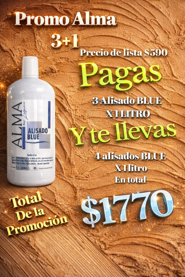 Producto - Promo 3 + 1 alma alisado BLUE x 1 lt
