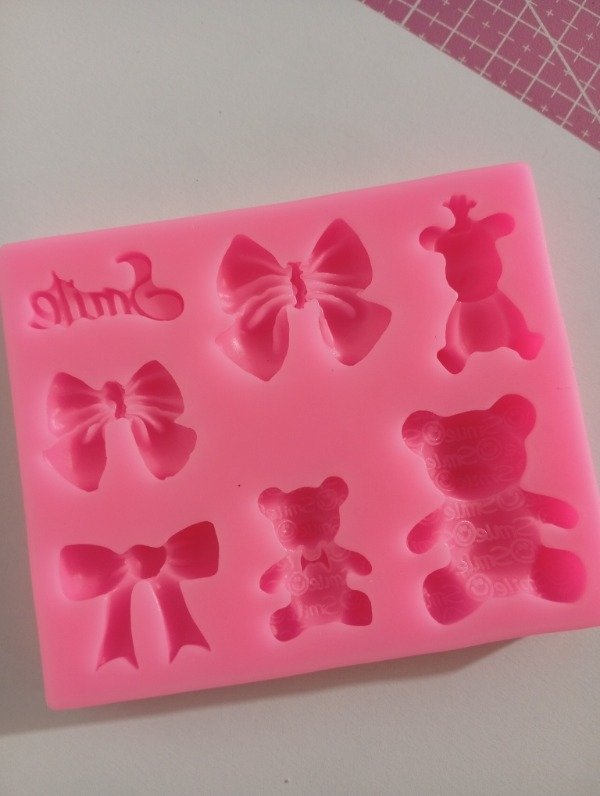 Producto - Molde de silicona 3 ositos y 3 moñitos.