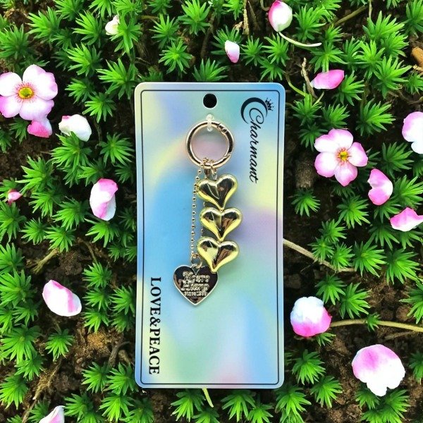 Producto - Llavero 3 Corazones - Dorado