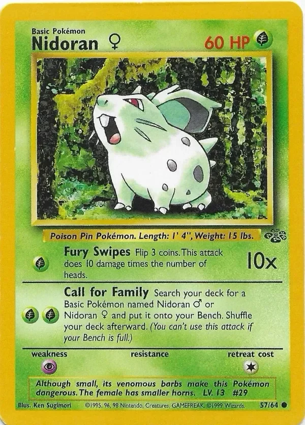 Producto - Pokemon TCG Card - Nidoran 57/64 Jungle