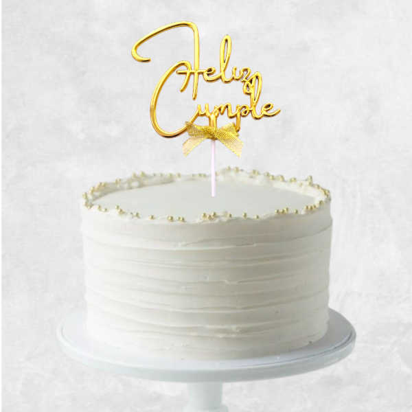 Producto - Cake Topper "Feliz Cumple" ECO Dorado
