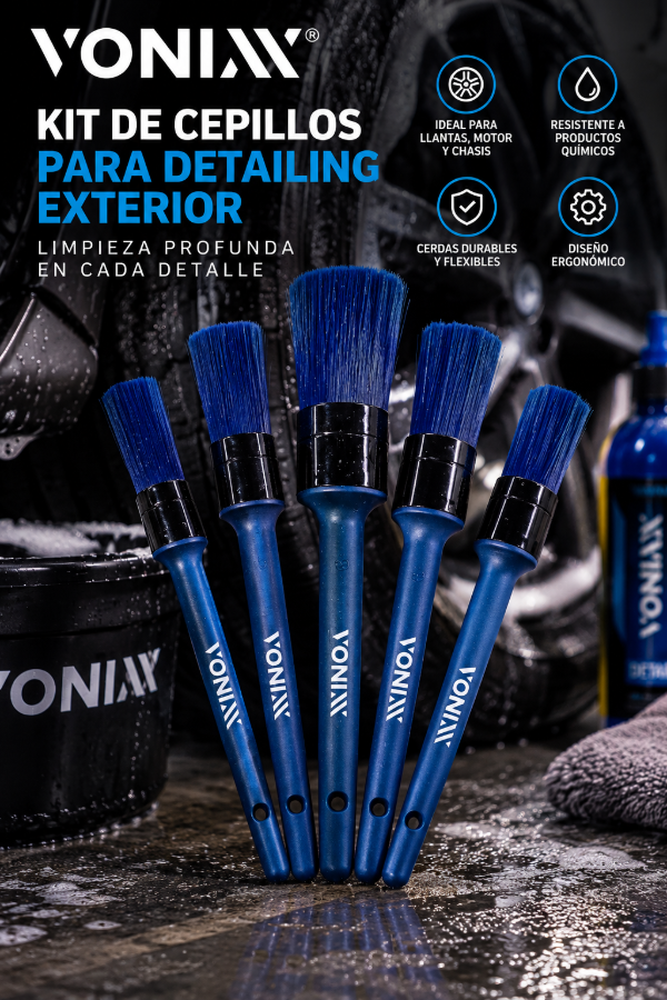 Producto - Kit De Cepillos Para Detailing Exterior Vonixx 5 Piezas - 0