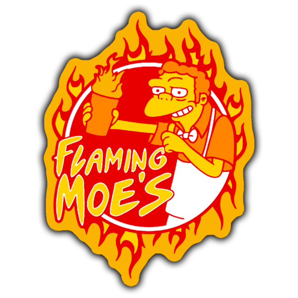Producto - Sticker Imantado Los Simpsons Llamarada Moe 79 9x7cm