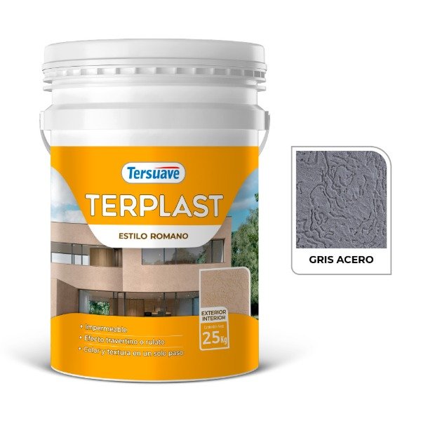 Producto - Terplast Romano Mediano Gris Acero x 25 kgs