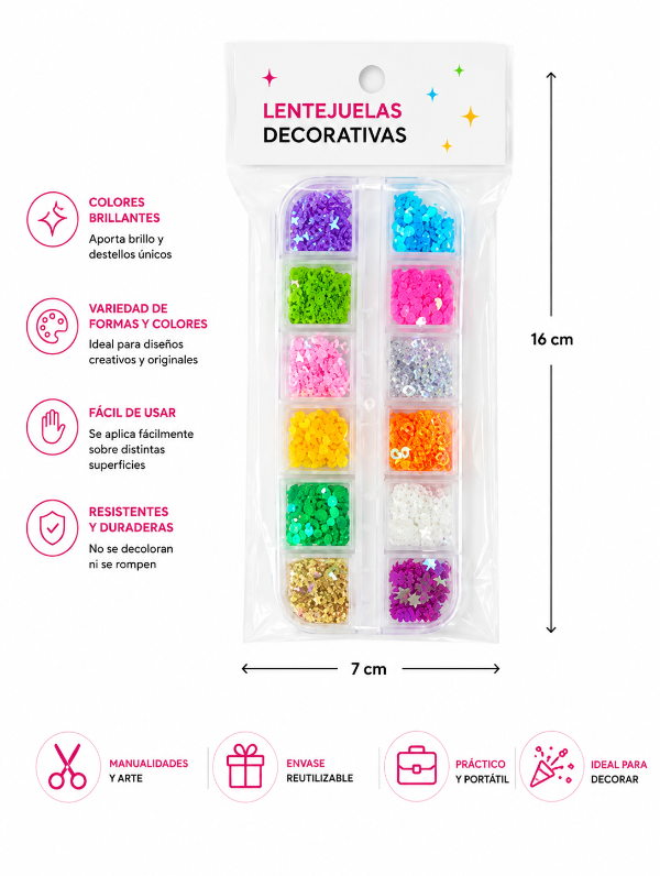 Producto - Pack 12 decoración lentejuelas