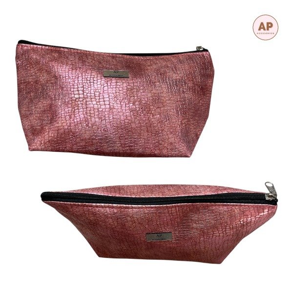 Producto - NECESER CUERINA XL CROCO ROSA