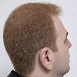 Fibras capilares castaño claro aplicadas en la coronilla, integración perfecta con el tono natural y aumento de densidad.