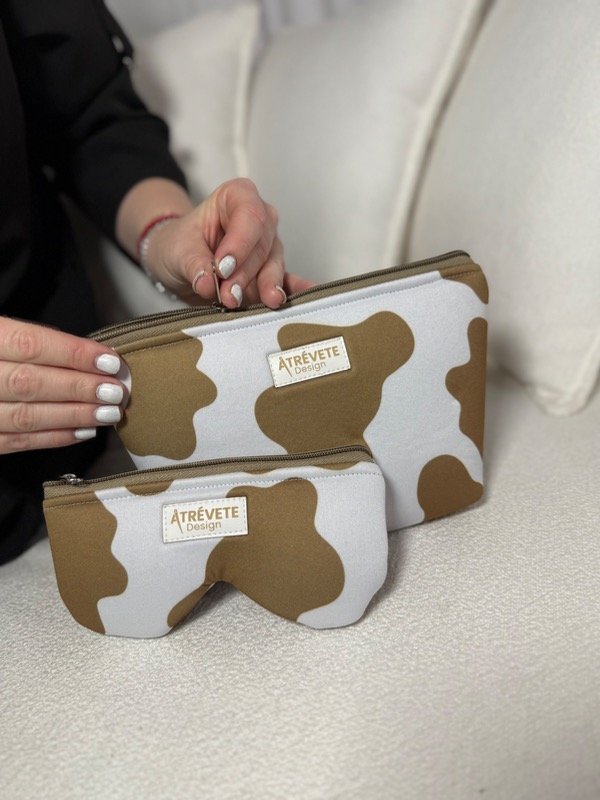 Producto - NECESER + PORTALENTES - VACA MARRÓN