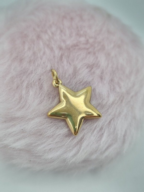 Producto - Dije acero dorado estrella inflada