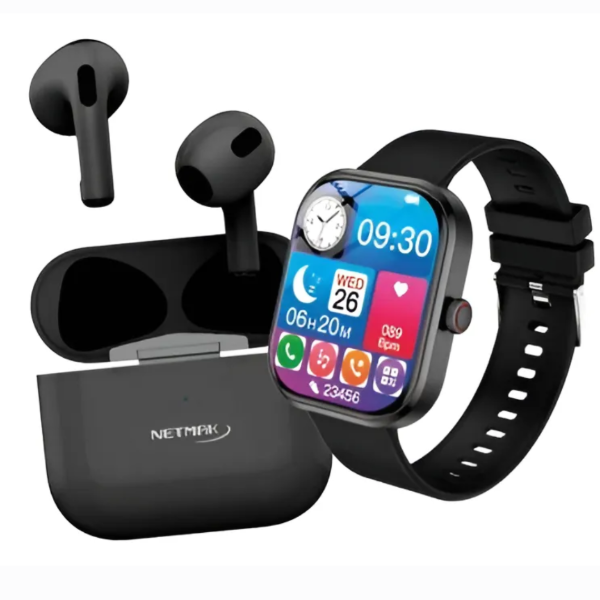 Producto - COMBO AURICULARES Y SMARTWATCH NETMAK VITALITY