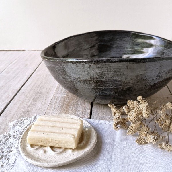 Producto - Bacha Eliptica Gris Melange 31 x 26cm