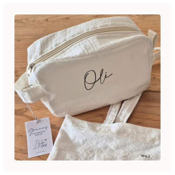 Producto - Neceser en tusor off white personalizado - 1