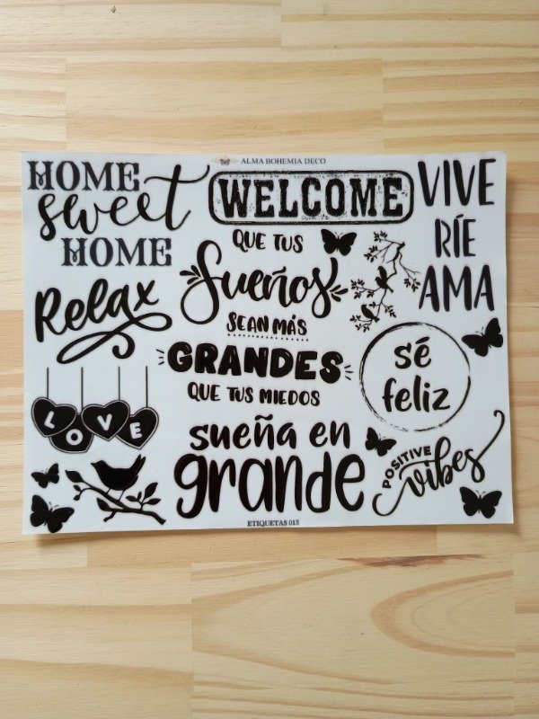 Producto - Transfer UV 19x23cm ETIQUETAS013