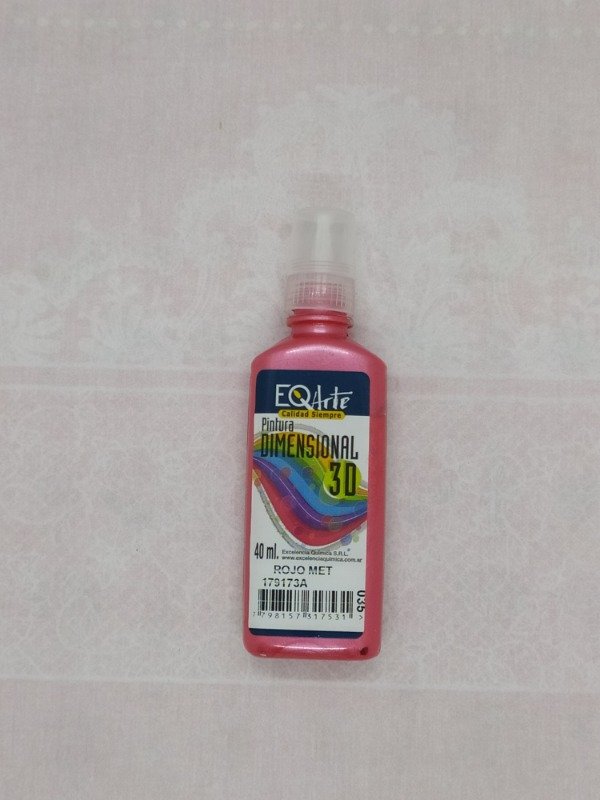 Producto - PINTURA DIMENSIONAL 3D ROJO METALIZADO.